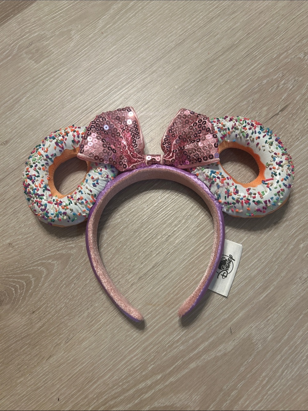 Disney Parks Exclusive Confetti Donut Minnie Mouse Ears Velvet Lined Headband